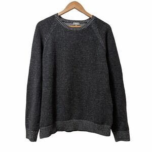 Uniqlo Mens Heattech Wool Blend Crewneck Sweater Size L Gray Chunky Knit Capsule